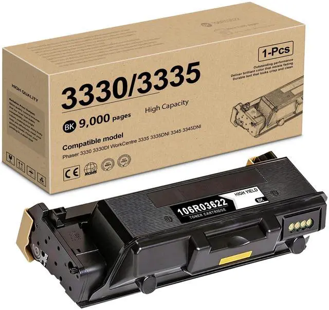 Main image of Phaser 3330 Black High Capacity Toner Cartridge (1-Pack, 9000 Pages) | 106R03622 Toner Cartridge Replacement for Xerox Phaser 3330DNI 3330 WorkCentre 3345 3335 3345DNI 3335DNI Printer