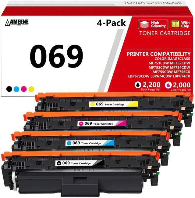 Main image of 069 Toner Cartridge Set High Capacity 4-Pack Compatible for Canon 069 CRG-069 Toner Cartridges for MF753Cdw LBP674Cdw MF754Cdw MF751Cdw MF752Cdw LBP673Cdw MF755Cdw MF756Cx LBP674Cx Printer (BK/C/M/Y)
