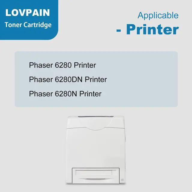 Alt view image 2 of 6 - 6280 Black High Capacity Toner Cartridge 1Pack (7,300 Pages) - Lovn Compatible 106R01395 Toner Cartridge Replacement for Xerox Phaser 6280 6280DN 6280N Printer