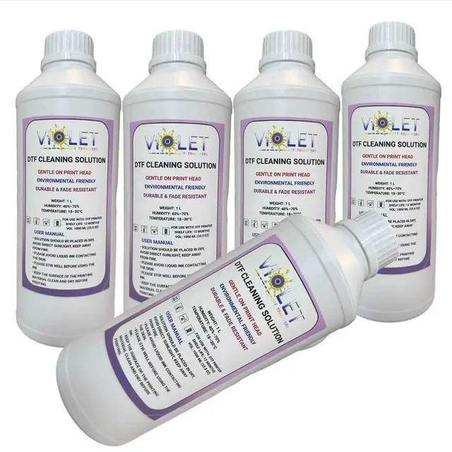 Main image of DTF Cleaning Solution 5000MLPrint Head Cleaner for All DTF Printer incl. Ep-son I3200-A1, 1600-A1, L1800, TX805Inkjet Nozzle Cleaning Fluid for Clog Removal & Smooth PrintingExtends Print Head Life
