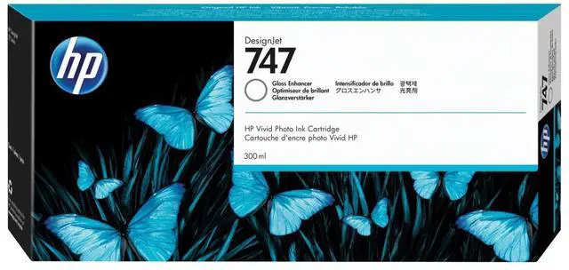 Main image of 747 Gloss Enhancer 300-ml Genuine Ink Cartridge (P2V87A) for DesignJet Z9+ Large Format Printers