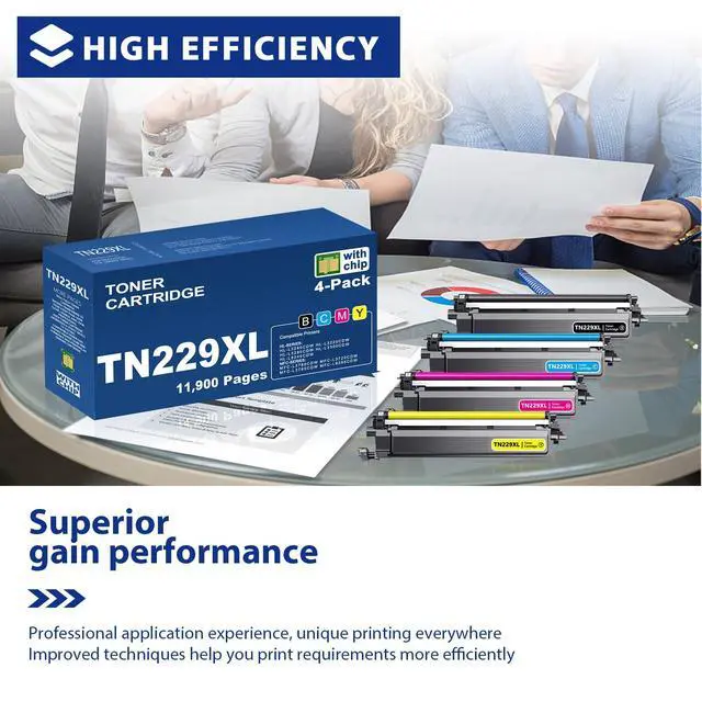 Alt view image 7 of 7 - TN229XL Toner Cartridges 4 Pack MFC-l3780CDW Replacement for Brother TN229 TN-229XL Works with HL-L3280CDW MFC-L3720CDW HL-L3220CDW MFC-L3765CDW HL-L3300CDW Printer