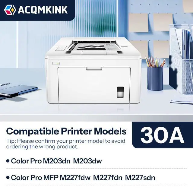 Alt view image 2 of 6 - 30A CF230A Black Toner Cartridge Replacement for HP 30A CF230A Pro M203dn M203dw; MFP M227fdw M227fdn M227sdn Printer Ink, 4 Pack