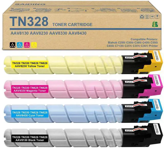 Main image of High Capacity Compatible with Konica Minolta TN-328 TN328 Toner | TN328K TN328C TN328M TN328Y Compatible with Bizhub C250i C251i C360i C361i C450i C550i C650i Printer 4-Pack