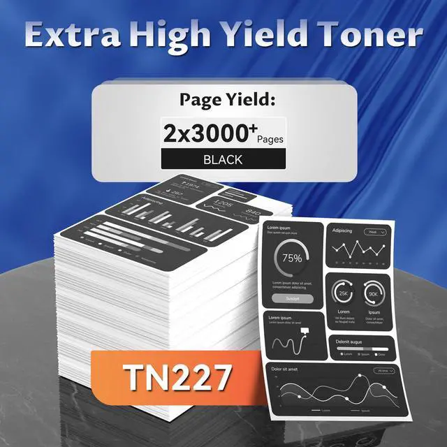 Alt view image 3 of 7 - TN227 Toner Cartridges High Yield Compatible for Brother TN227 TN223 Toner Cartridges for Brother HL-L3210CW HL-L3230CDW HL-L3290CDW MFC-L3710CW MFC-L3750CDW MFC-L3770CDW Printer(BK,2 Pack)