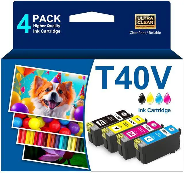 Main image of Remanufactured T40V Ink Cartridge 4-Pack High Yield Compatible with SureColor T2170 T3170 T3170M T5170 T5170M Series Printers T40V120 T40V220 T40V320 T40V420,with New Chip