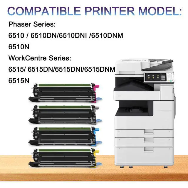 Alt view image 2 of 5 - Phaser 6510 Workcentre 6515 Drum Cartridge Replacement for | 108R01417 108R01418 108R01419 108R01420 Imaging Unit Compatible for Xerox Phaser 6510 WorkCentre 6515 Printer Drum