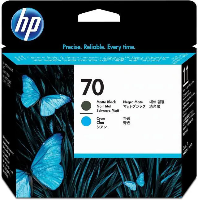 Main image of 70 Matte Black & Cyan DesignJet Printhead (CD404A) for DesignJet Z5400, Z5200 & Z2100 Large Format Printers