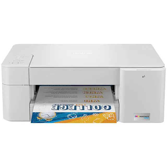 Alt view image 2 of 5 - MFC-J1215W INKvestment Tank Wireless All-in-One Color Inkjet Printer for Home Office - Print, Copy, Scan - 16 ppm, 1200 x 600 dpi, Voice Control, 150 Sheets - BROAGE 4 Feet Printer Cable