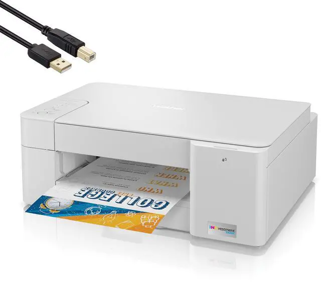 Main image of MFC-J1215W INKvestment Tank Wireless All-in-One Color Inkjet Printer for Home Office - Print, Copy, Scan - 16 ppm, 1200 x 600 dpi, Voice Control, 150 Sheets - BROAGE 4 Feet Printer Cable