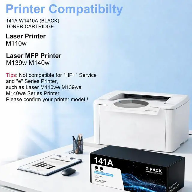 Alt view image 2 of 7 - 141A W1410A Black Toner Cartridge High-Yield 2 Pack for Laser M110w Replacement for HP 141A W1410A 141X W1410X Toner Cartridge with Chip for Laser MFP M139w M140w Printer