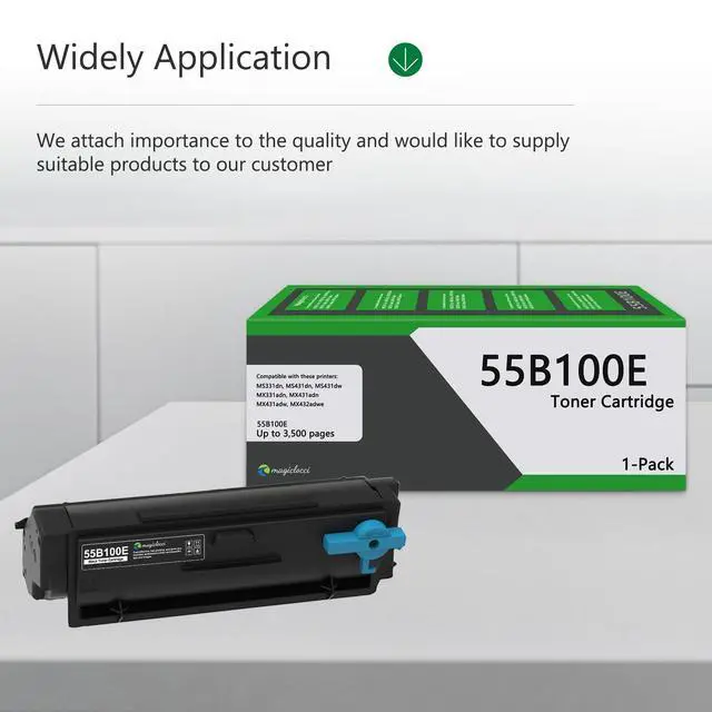 Alt view image 5 of 6 - 55B100E Toner Cartridge Black(1Pack, 3,500 Pages) - Compatible Replacement for Lexmark 55B100E Toner Cartridge Work for MS331 MS431 MX331 MX431 MX432 Printer