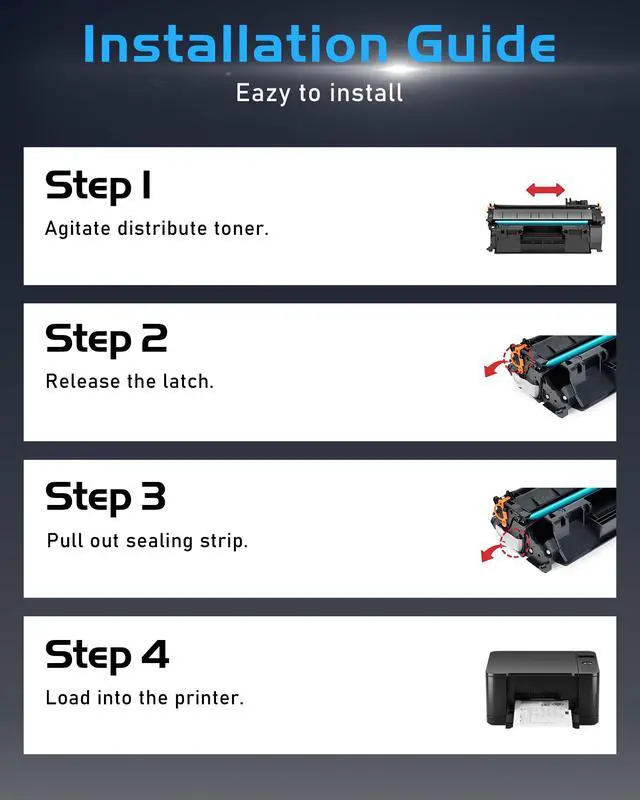 Alt view image 6 of 7 - 80X Toner Cartridge Black High Yield CF280X Replacement for HP 80X CF280X 80A CF280A Toner Compatible with LaserJet Pro 400 M401A M401D M401N M401DNE MFP M425DN Printer Ink with Chip (3 Black)