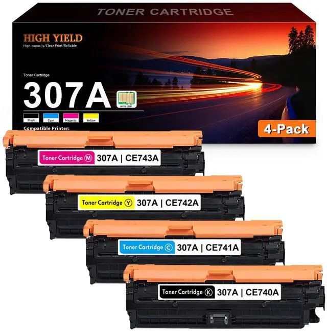 Main image of 307A Toner Cartridge Set CE740A CE741A CE742A CE743A Toner Replacement for HP 307A Toner Works with Color Professional CP5225 CP5225n CP5225dn CP5220 Printer (4-Pack Black, Cyan, Magenta, Yellow)