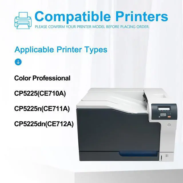 Alt view image 2 of 6 - 307A Toner Cartridge Set CE740A CE741A CE742A CE743A Toner Replacement for HP 307A Toner Works with Color Professional CP5225 CP5225n CP5225dn CP5220 Printer (4-Pack Black, Cyan, Magenta, Yellow)