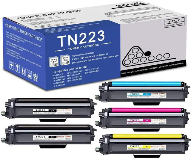 Main image of 5 Pack TN223 BK/C/M/Y Toner Cartridge High Yield Compatible TN223 Replacement for Brother MFC-L3770CDW L3710CW L3750CDW HL-3210CW 3270CDW 3290CDW DCP-L3510CDW L3550CDW Printer