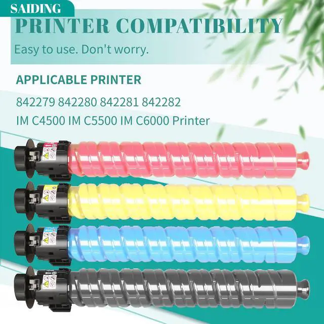 Alt view image 2 of 6 - High Yield IMC4500 IMC6000 Toner Cartridge 842279 842280 842281 842282 Replacement for Ricoh IM C4500 IM C5500 IM C6000 Printer(4-Pack)