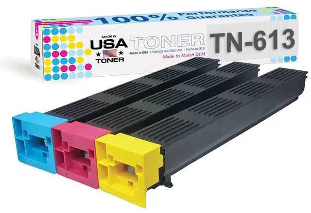 Main image of Compatible Replacement for Konica Minolta Bizhub C452, C552, C552DS, C652, C652DS, TN613 (Cyan, Magenta, Yellow, 3pk)