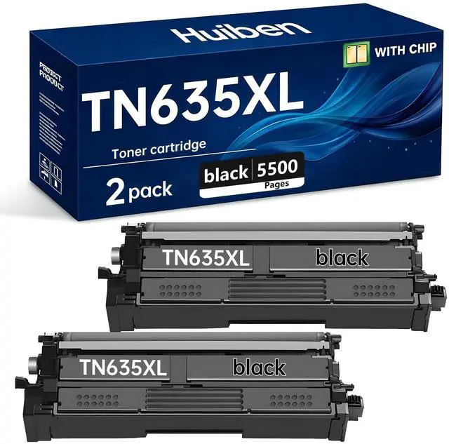 Main image of TN635XL Black tn635xl tn-635xl 635xl Toner Cartridge,2 Pack | 5500 page,With chip,Compatible with Brother HL-L8430CDW HL-L8570CDW MFC-L8730CDW MFC-L8930CDW MFC-L8970CDW MFC-EX575 Printers