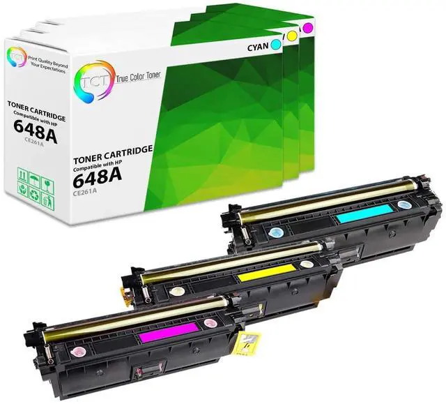 Main image of 648A Color Toner Cartridge 3 Pack - Compatible Replacement for HP 648A Works with HP Color LaserJet CP4520 Printers (Cyan,Magenta,Yellow) 3