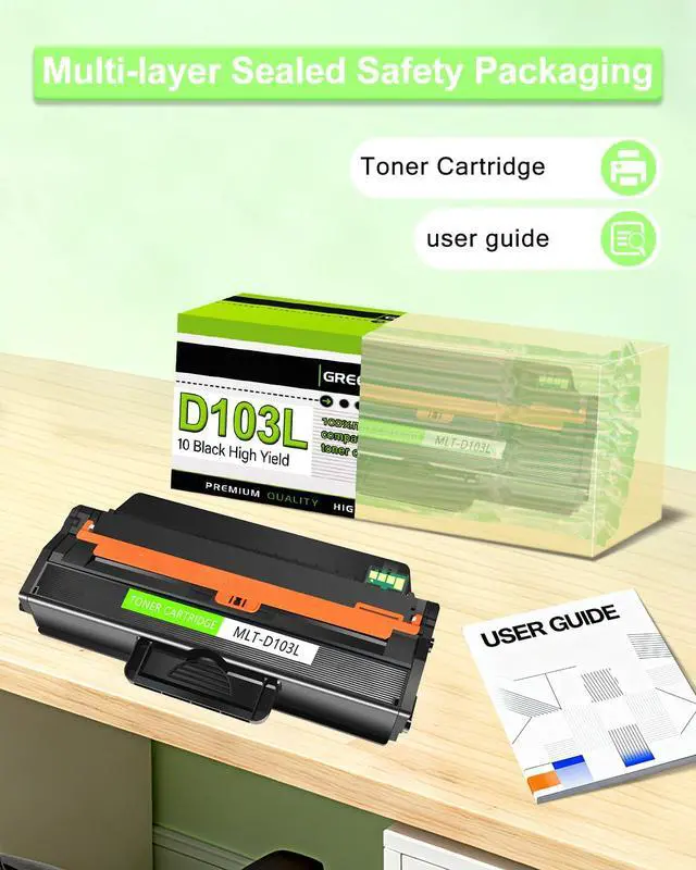 Alt view image 7 of 7 - High Yield Compatible Toner Cartridge Replacement for Samsung MLT-D103L MLTD103L MLT-D103S 103L Work with ML-2955ND ML-2955DW ML-2950ND SCX-4729FW SCX-4729FD Laser Printer (Black, 10-Pack)
