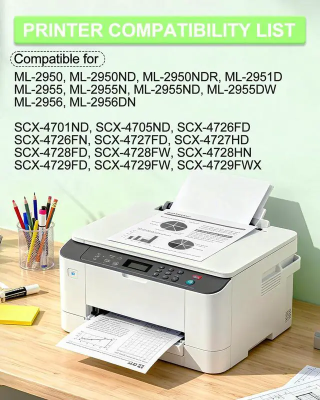 Alt view image 2 of 7 - High Yield Compatible Toner Cartridge Replacement for Samsung MLT-D103L MLTD103L MLT-D103S 103L Work with ML-2955ND ML-2955DW ML-2950ND SCX-4729FW SCX-4729FD Laser Printer (Black, 10-Pack)