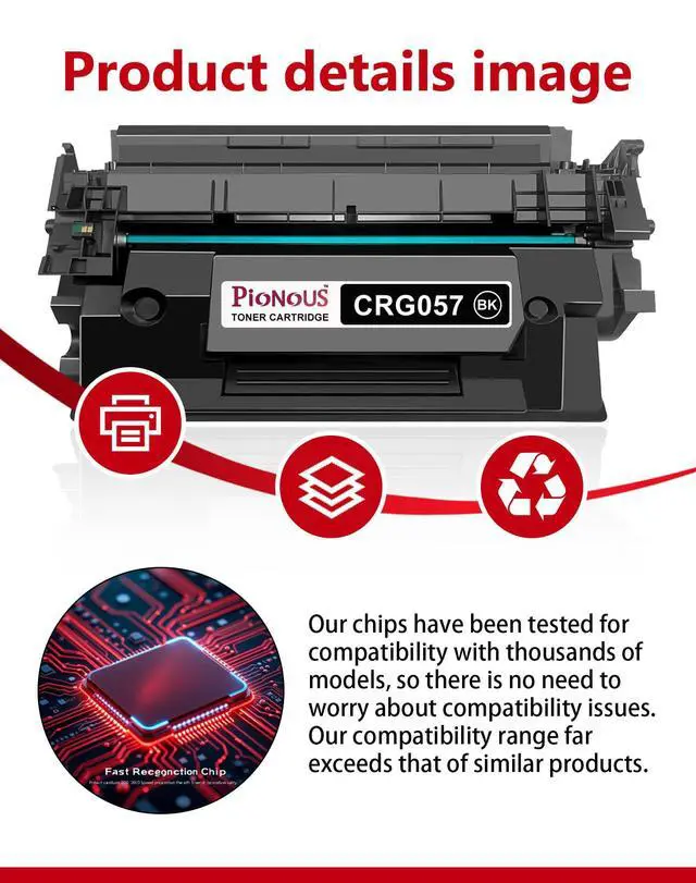 Alt view image 4 of 7 - 057 Toner Cartridge Replacement for Canon 057 057H CRG057 Compatible with imageCLASS MF453dw MF455dw MF445dw LBP236dw MF451dw MF440 MF450 Printer Ink (Black, 2-Pack)