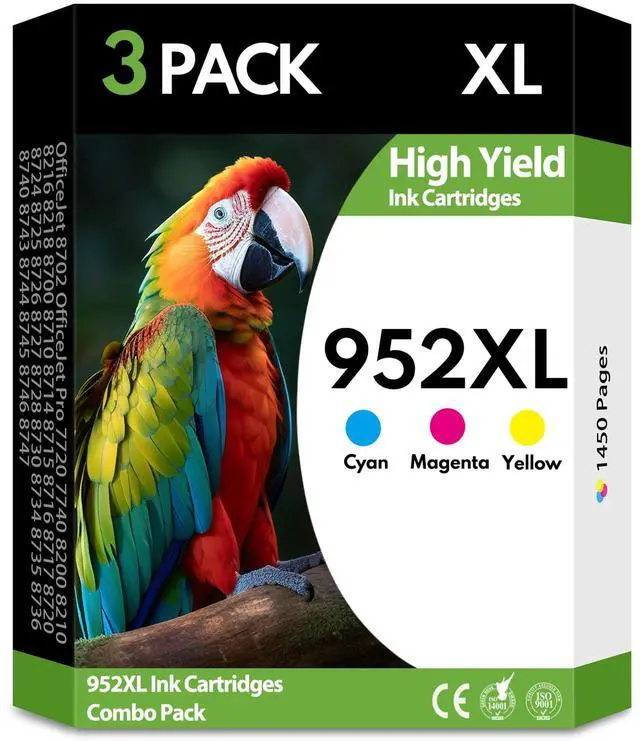 Main image of 952XL 952 Ink Cartridges 3 Pack Cyan Magenta Yellow High Yield, Replacement for HP 952 XL, Compatible with HP OfficeJet Pro 7740 8710 8720 8715 8210 8703 OfficeJet 8702 Printers