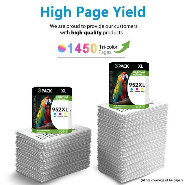 Alt view image 3 of 7 - 952XL 952 Ink Cartridges 3 Pack Cyan Magenta Yellow High Yield, Replacement for HP 952 XL, Compatible with HP OfficeJet Pro 7740 8710 8720 8715 8210 8703 OfficeJet 8702 Printers