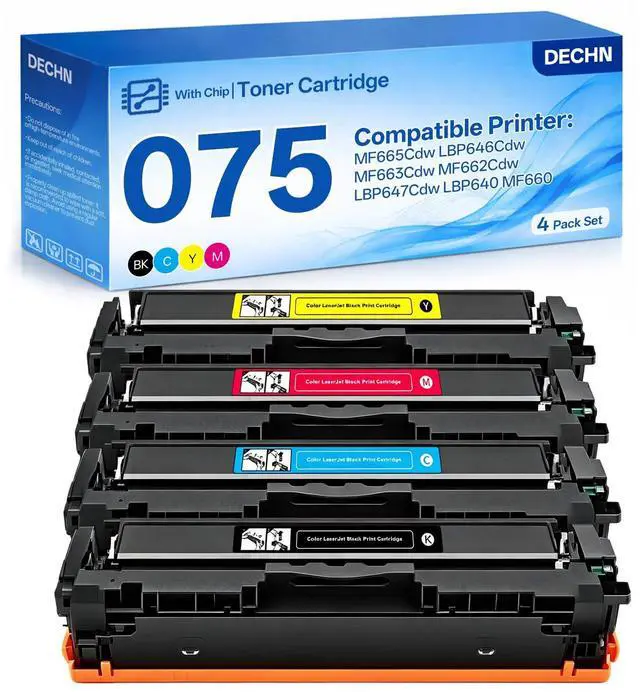 Main image of 075 lbp646cdw Toner Cartridge Set Compatible with Canon 075 Toner Works for Canon Color imageCLASS MF665Cdw LBP646Cdw MF663Cdw MF662Cdw LBP647Cdw LBP640 MF660 Color Printer 4 Pack