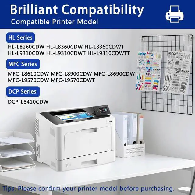 Alt view image 2 of 6 - TN433 Compatible TN-433BK TN-433C TN-433Y TN-433M High Yield Toner Cartridge Replacement for Brother TN-433 HL-L8260CDW HL-L8360CDW DCP-L8410CDW MFC-L8610CDW Toner.(2BK+1C+1Y+1M)