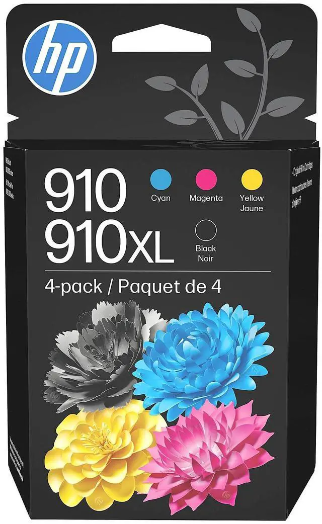 Main image of Original 910 Cyan, Magenta, Yellow / 910XL Black Ink Cartridges (4-Pack) | Works OfficeJet 8010, 8020 Series OfficeJet Pro 8020, 8030 Series | Eligible for Instant Ink | 3JB41AN