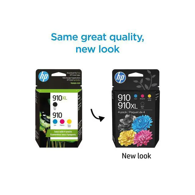 Alt view image 3 of 7 - Original 910 Cyan, Magenta, Yellow / 910XL Black Ink Cartridges (4-Pack) | Works OfficeJet 8010, 8020 Series OfficeJet Pro 8020, 8030 Series | Eligible for Instant Ink | 3JB41AN
