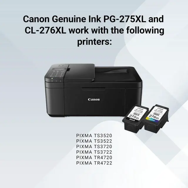 Alt view image 6 of 7 - PG-275XL / CL-276XL Ink Cartridge Set 2 Pack (2 Black, 2 Color) | High-Yield Compatible Replacement PIXMA TS3520, TS3522, TR4720 & More | Sharp Black Text & Vibrant Color Prints