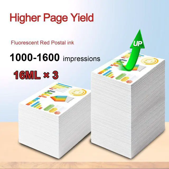 Alt view image 3 of 7 - SL-870-1 XXL High Capacity Red Ink Cartridge 3 Pack Compatible with SL870-1 SL8701 XXL Fluorescent Red Ink Replacement for The PB New SendPro Mailstation Postage Meter (CSD1) Machine 16ml*3
