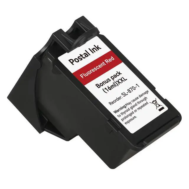 Alt view image 7 of 7 - SL-870-1 XXL High Capacity Red Ink Cartridge 3 Pack Compatible with SL870-1 SL8701 XXL Fluorescent Red Ink Replacement for The PB New SendPro Mailstation Postage Meter (CSD1) Machine 16ml*3