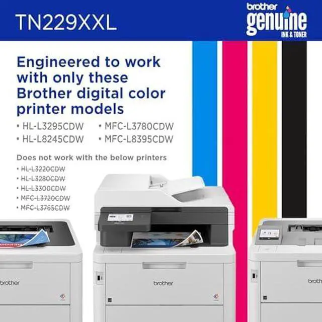 Alt view image 2 of 7 - Genuine TN229XXLM Magenta Super High Yield Printer Toner Cartridge - Print up to 4,000 Pages(1), Compatible with HL-L3295CDW, HL-L8245CDW, MFC-L3780CDW, and MFC-L8395CDW Printers