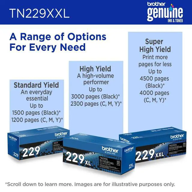 Alt view image 6 of 7 - Genuine TN229XXLM Magenta Super High Yield Printer Toner Cartridge - Print up to 4,000 Pages(1), Compatible with HL-L3295CDW, HL-L8245CDW, MFC-L3780CDW, and MFC-L8395CDW Printers