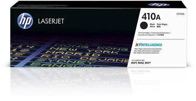 Main image of 410A Black Toner Cartridge | Works with Color LaserJet Pro M452 Series, MFP M377, M477 Series | CF410A