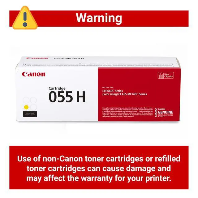 Alt view image 4 of 6 - Genuine 055 Yellow Toner Cartridge High Capacity Compatible with LBP664Cdw, MF741Cdw, MF743Cdw, MF745Cdw, MF746Cdw