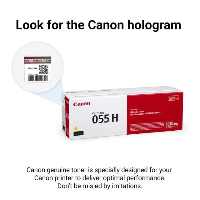 Alt view image 5 of 6 - Genuine 055 Yellow Toner Cartridge High Capacity Compatible with LBP664Cdw, MF741Cdw, MF743Cdw, MF745Cdw, MF746Cdw