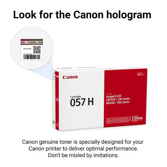 Alt view image 5 of 6 - Genuine 057 Black Toner Cartridge High Capacity Compatible with LBP220 Series, LBP230 Series, MF440 Series, MF450 Series