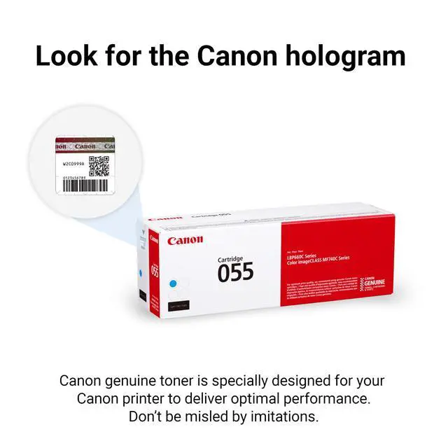 Alt view image 5 of 6 - Genuine 055 Cyan Toner Cartridge Compatible with LBP664Cdw, MF741Cdw, MF743Cdw, MF745Cdw, MF746Cdw