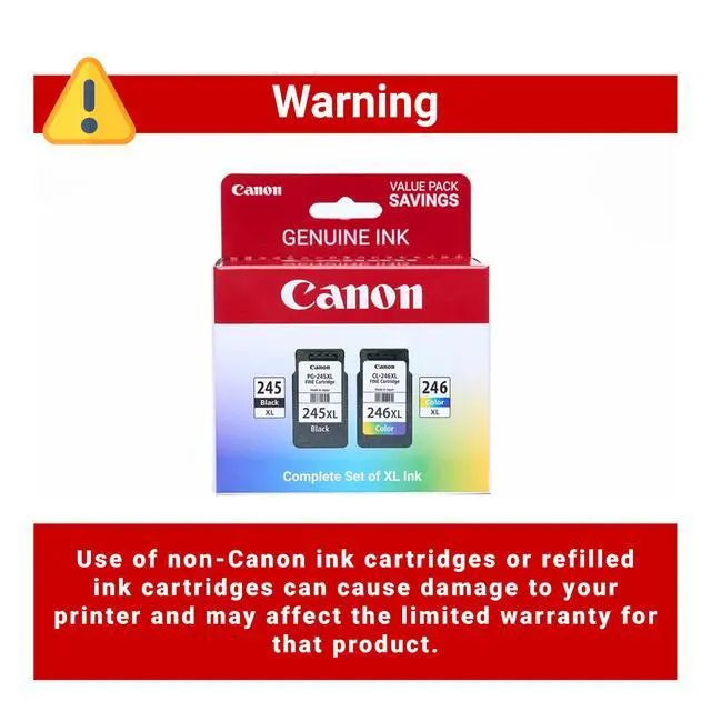 Alt view image 4 of 7 - PG-245XL / CL-246XL High-Yield Ink Cartridge Combo 2-Pack (2 Black, 2 Tri-Color) | Compatible PIXMA MG2522, MX492, TS3122, TR4520 & More | Crisp Text & Vibrant Color Prints