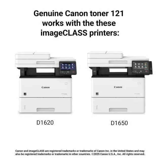Alt view image 6 of 6 - Genuine 121 Black Toner Cartridge Compatible with D1650, D1620
