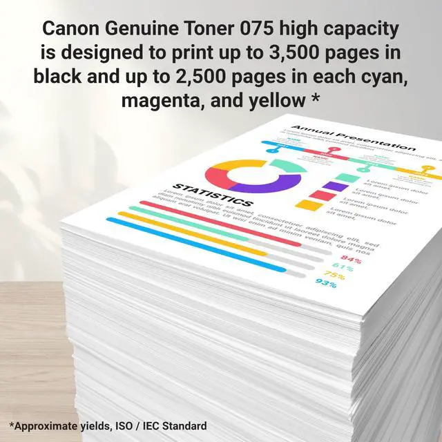 Alt view image 3 of 6 - Genuine 075 Yellow High Capacity Toner Cartridge Compatible with MF660 Series and LBP640 Series Laser Printers