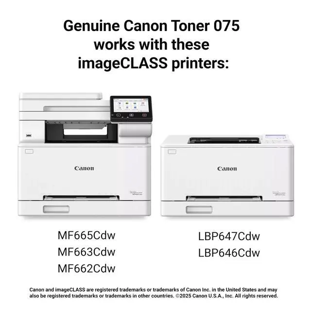 Alt view image 6 of 6 - Genuine 075 Yellow High Capacity Toner Cartridge Compatible with MF660 Series and LBP640 Series Laser Printers