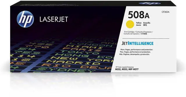 Main image of 508A Yellow Toner Cartridge Printers | Works with Color LaserJet Enterprise M552, M553 Series; Color LaserJet Enterprise MFP M577 Series | CF362A