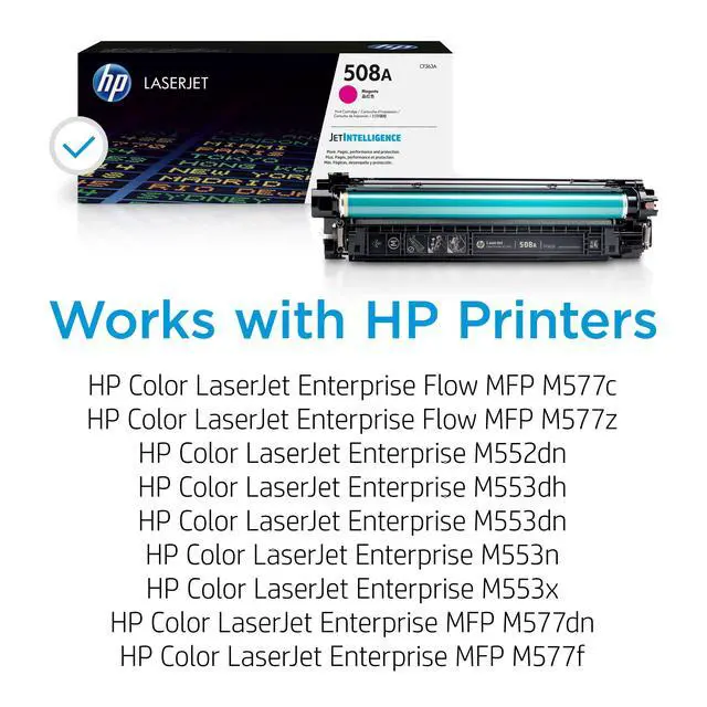 Alt view image 2 of 7 - 508A Magenta Toner Cartridge Printers | Works with Color LaserJet Enterprise M552, M553; Color LaserJet Enterprise MFP M577 Series | CF363A