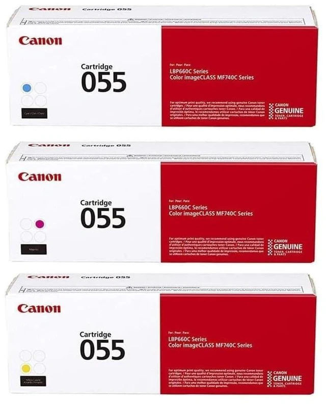 Main image of Genuine 055 CMY Color Toner Cartridge Set, Cyan Magenta & Yellow 3-Pack